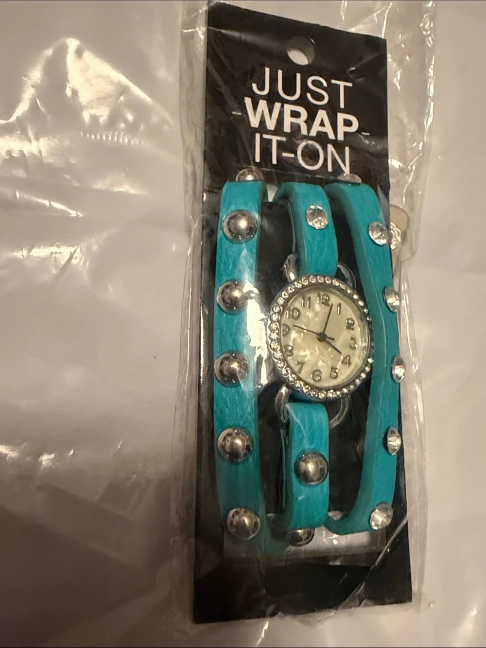 Turquoise Wrap Watch Bracelet with Studs
